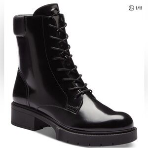 Coach Black Lace-Up Leather Women’s Boot